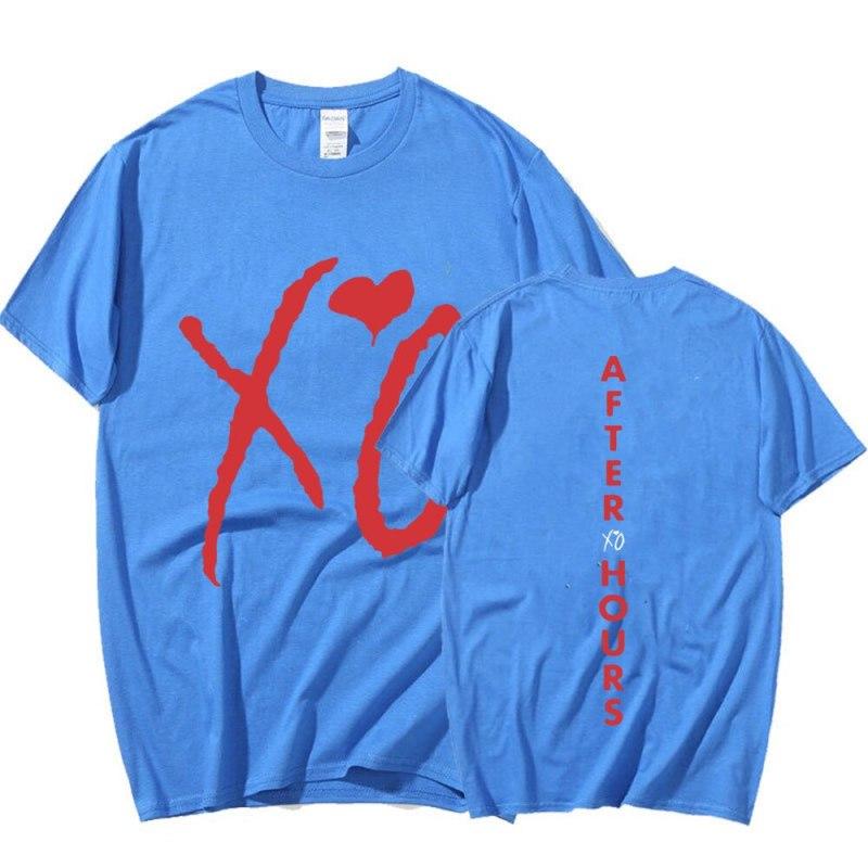 The Weeknd Xo After Hours Letters Print T-Shirt Men's Harajuku Hip Hop Clothes T Shirt Streetwear T Shirts