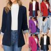 Women's Lapel Long Sleeve Slim Fit Blazer Casual Solid Color Office Jacket Coat