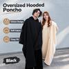 Capa de Lã com Capuz Unissex Poncho de Botão Solto Capa Casual Grande Outono Inverno