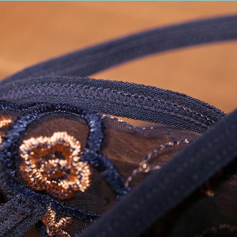 Kobiety Seksowne koronkowe majtki Bielizna z niskim stanem Stringi Kobiece stringi Oddychająca bielizna Pokusa Haft Intimates