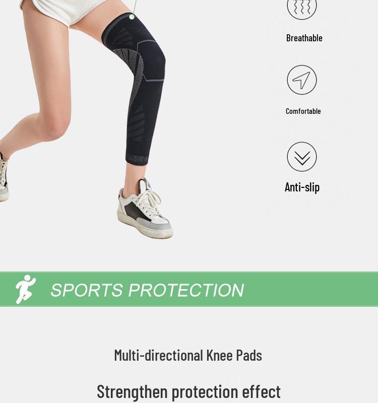 Professional Knitted Extended Knee Pads for Sports and Fitness