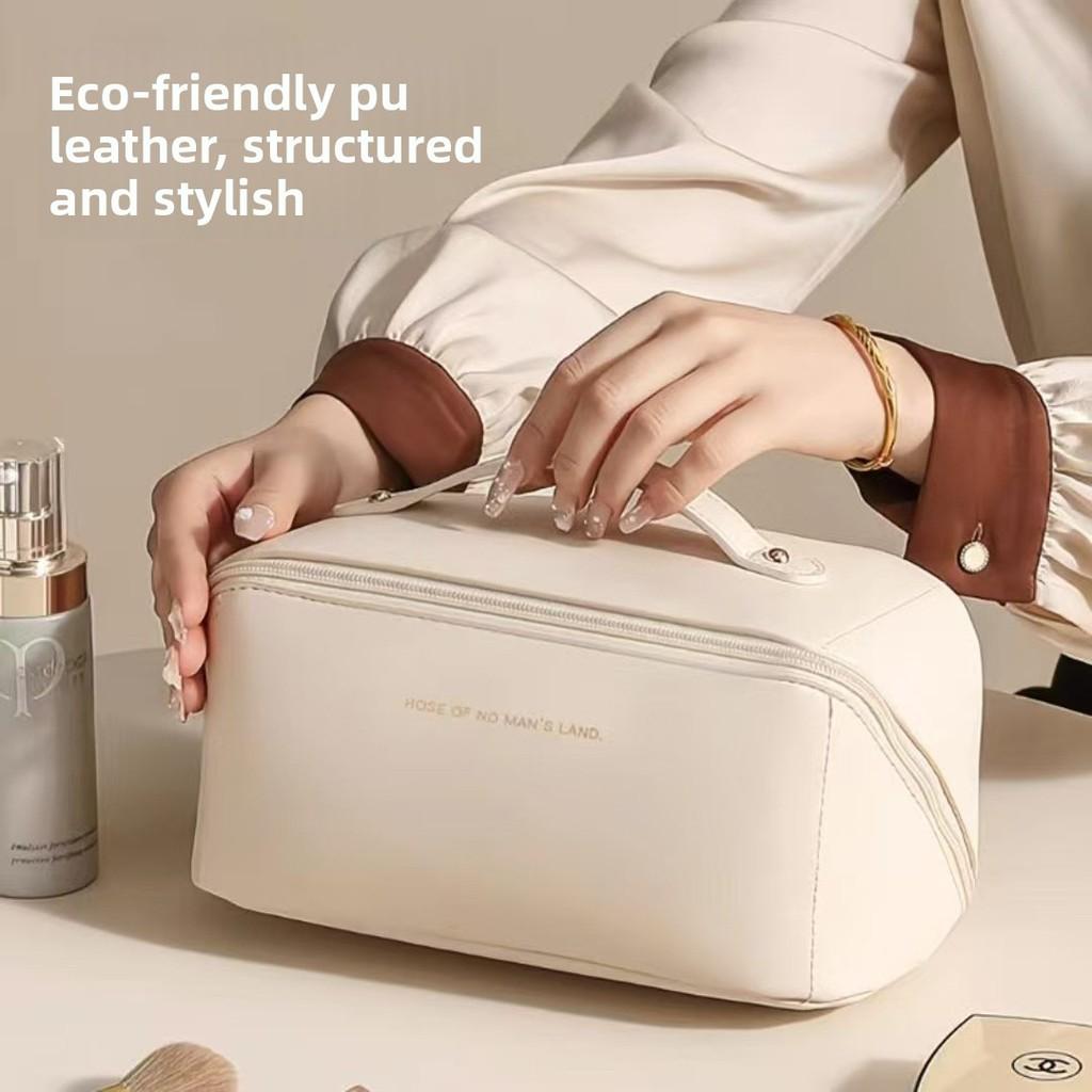 Style Large Capacity Cosmetic Bag With Multi Grid Storage For Women