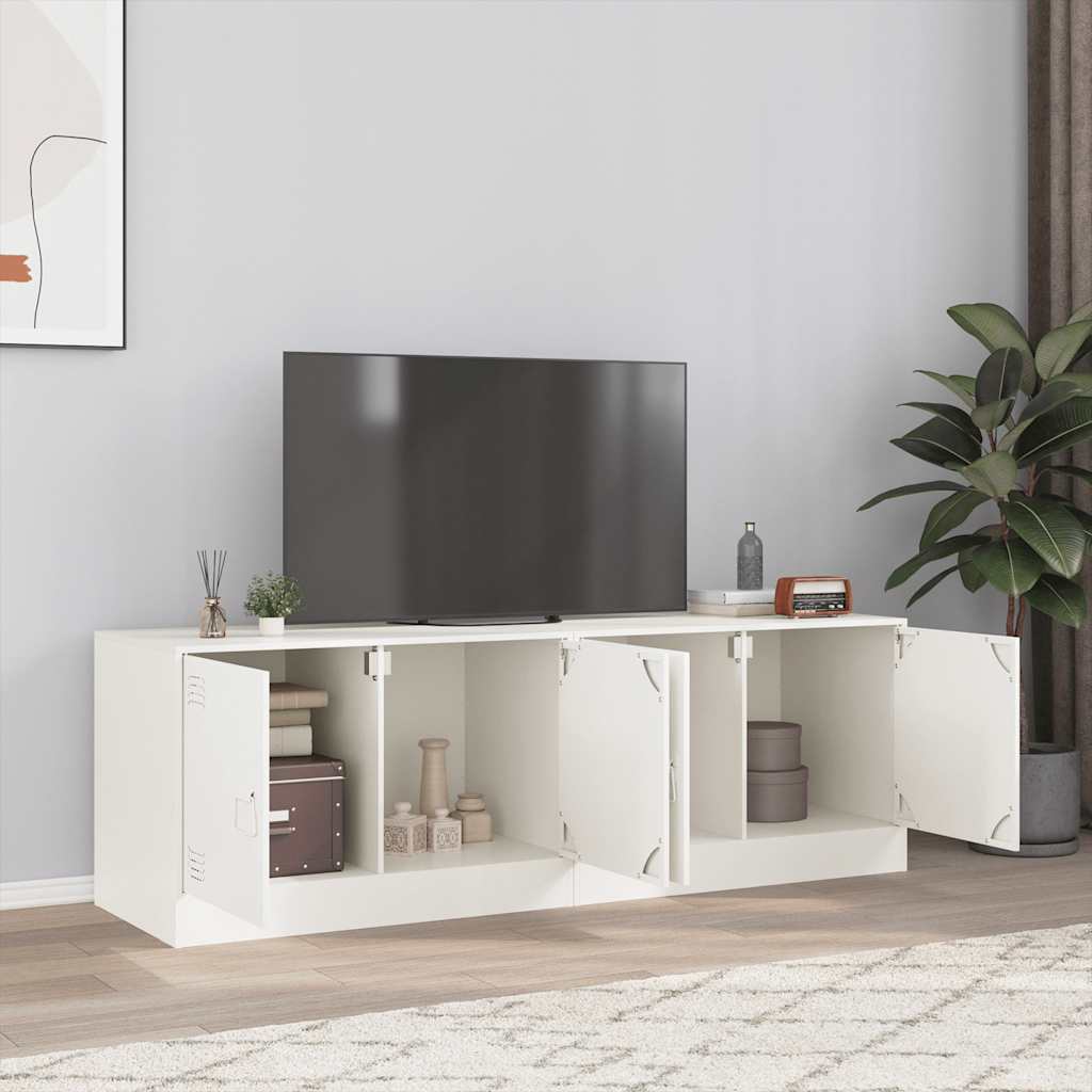 TV Cabinets (2 pcs) White 67 x 39 x 44 cm Steel