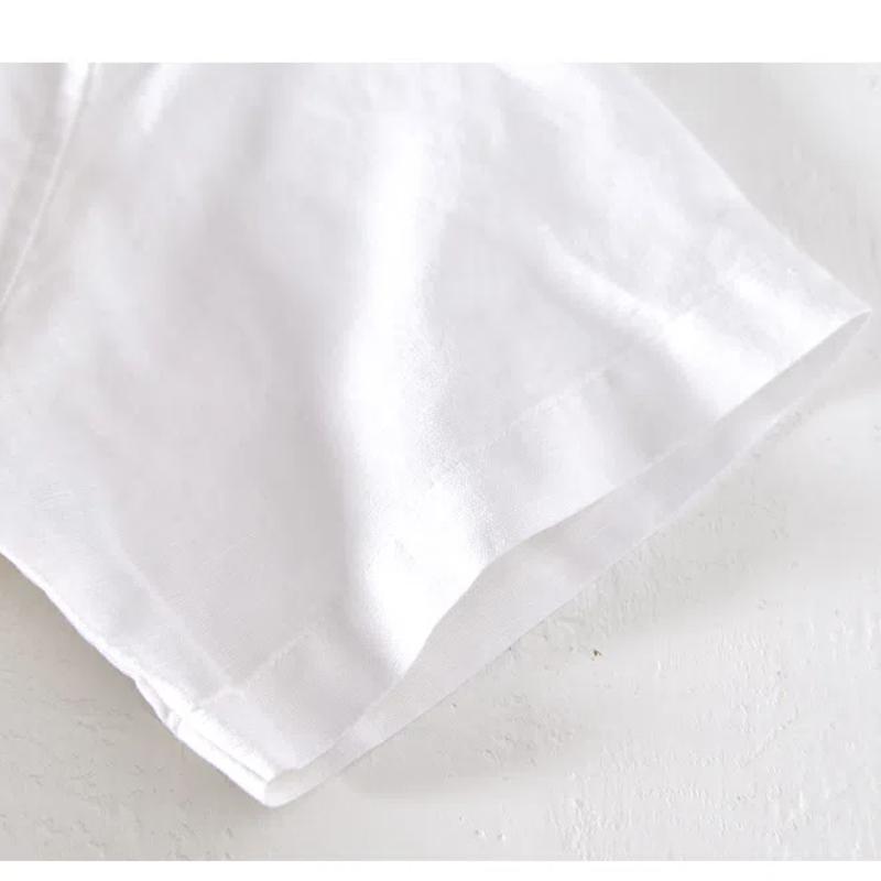 Letní trička Pánská V-výstřih Stojáček Bavlna Len Tričko s krátkým rukávem Jednoduchý styl Ležérní topy a trička Plážová cool trička Pánská