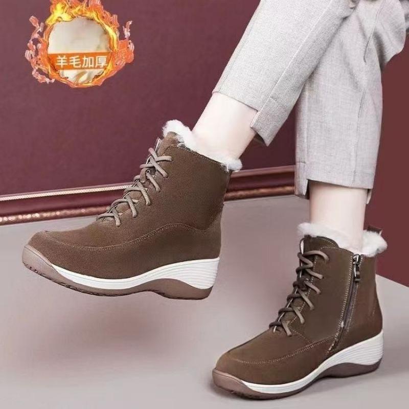 

Autumn and winter casual fashion women s shoes round head velvet warm medium and old cotton boots snow boots 41 темно-коричневого