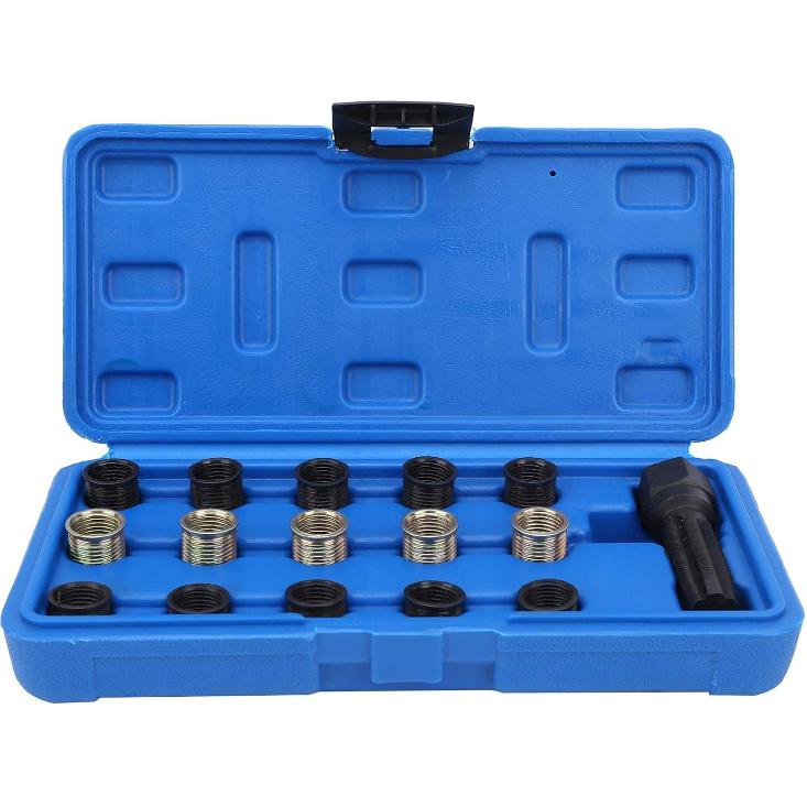 Spark Plug Thread Repair Kit, M16 x 1.25 Screw Tap Portable Carbon Steel Rethread Kit, M14x1.25 Spark Plug Thread Repair Tool