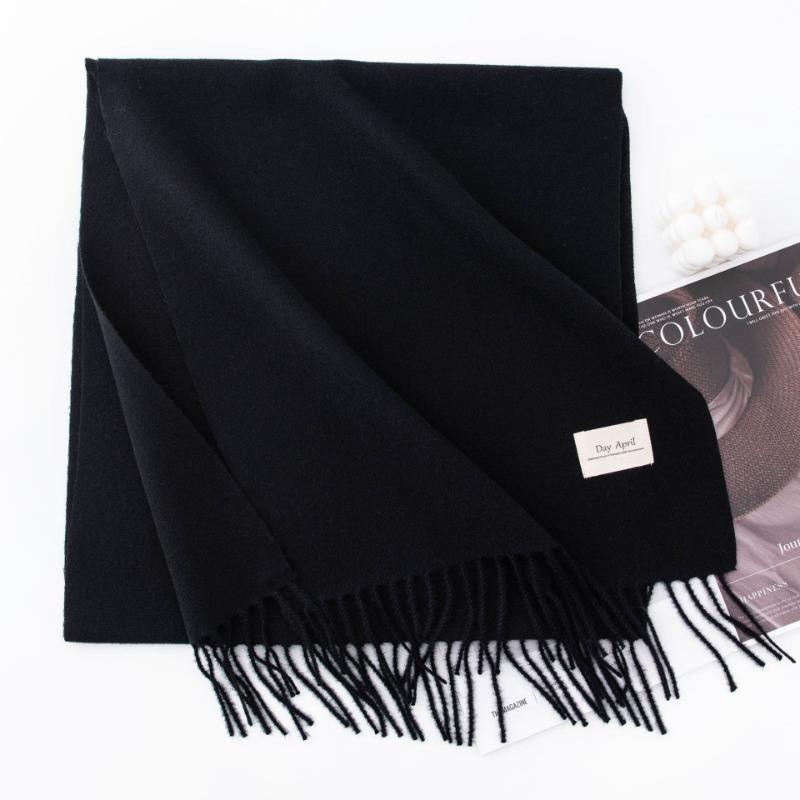 Women S Solid Color Faux Cashmere Scarf Warm Winter Neckwear For Daily Use