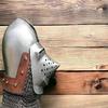 Medieval Steel Klappvisor Hounskull Bascinet Helmet with Aventail, Steel Wearable for Adult Knight Helmet  Medieval Costumes