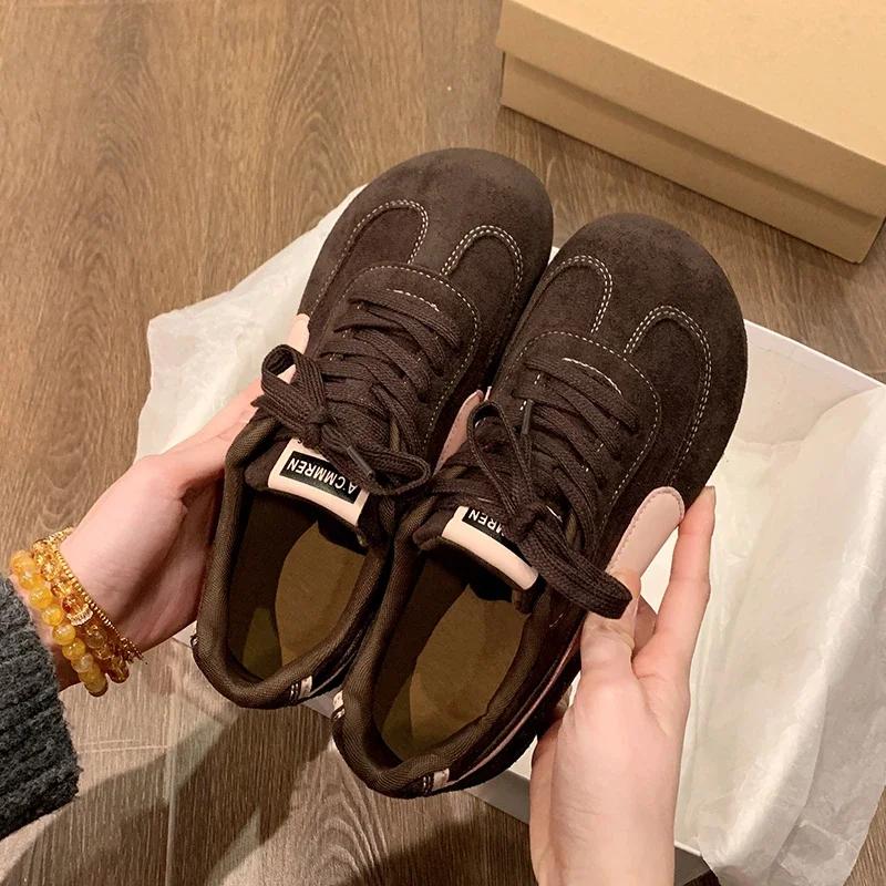 Women's round toe platform shoes satin material casual vulcanized shoes 2025 new style non-rubbing sports shoes