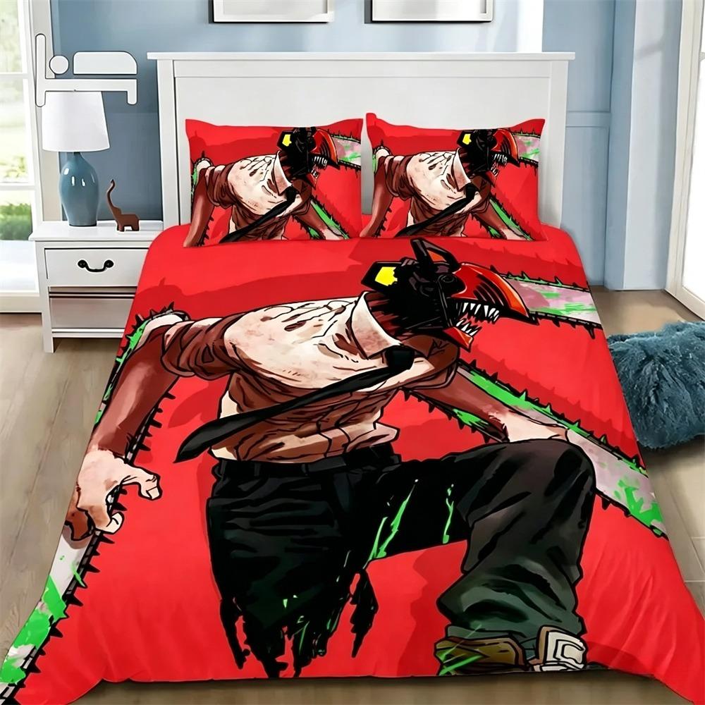 Anime Muž s motorovou pilou Povlak na peřinu Povlak na polštář Sada povlečení Pro dospělé Chlapec Dívka Dekorace ložnice Dětský dárek Jednolůžko Dvojlůžko Velká velikost