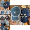 Butterfly Knot Denim Baseball Cap With Sun Protection For Casual Women