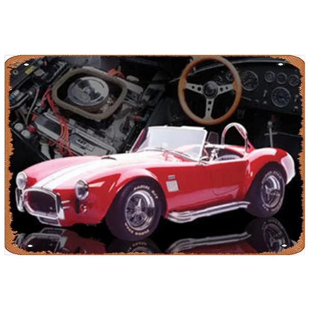 Vintage Car Metal Tin Signs Benz Mustang Posters Plate Wall Decor for Garage Bars Man Cave Cafe Clubs Retro Posters Plaque