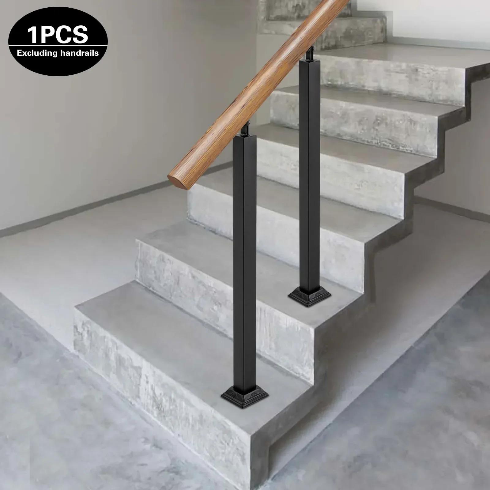 29.53in Adjustable Design Stair Balusters Post with 220.5 Lbs Weight Capacity, 1pc Fence Black Handrail for Porches,Lofts,decks nero