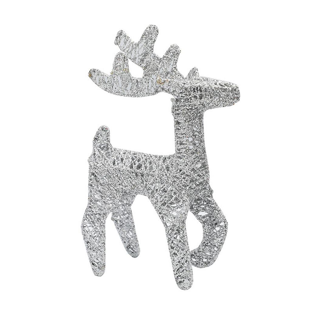 Metal Rattan Reindeer Ornament Xmas Tree Scene Decor Props for Outdoor Craft