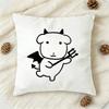 New Cute Ganadi Dog Double-Sided Printed Square Decorative Cushion Cover For Sofa Living Room Home Decor