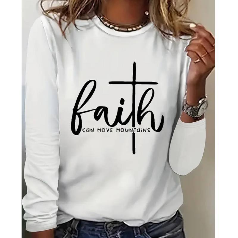 2025 Autumn & Winter Women's New Casual Crew Neck Long Sleeve Top 3D Letter Pattern