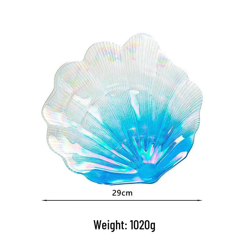 

ZISIZ Colorful Glass Shell Serving Dish