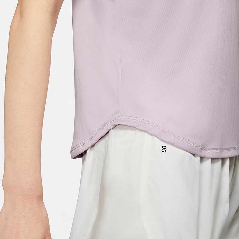 Nike Swoosh Dri-Fit Quick-Dry Breathable Fashion Short Sleeve T-Shirt Women Tops Light-Purple DN4557-576