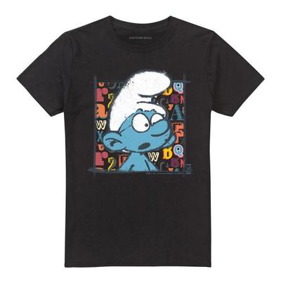 T-shirt con Alfabeto di Puffo Cervellone Unisex per Adulti