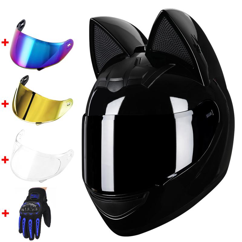 

Мотоциклетный шлем с Bluetooth-наушниками Cat Ear и различными комплектами стилей, удобный, легкий, безопасный дизайн, система воздушного потока, идеальный гонщик M