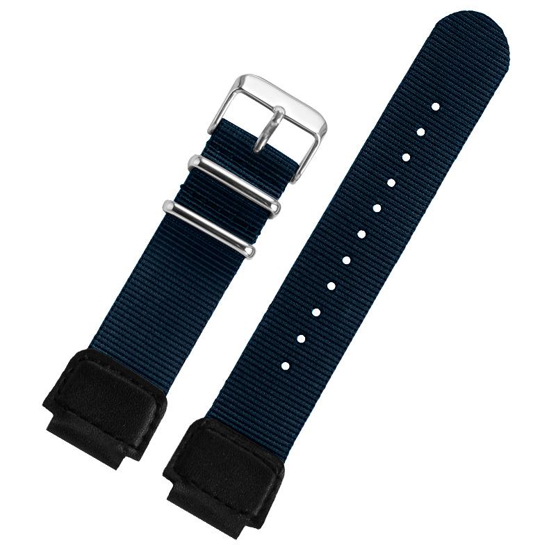 

For Casio 3299 AE-1200 1100 A158/159 Student Electronic Watch Durable Wear-Resistant Nylon Watch Strap 18mm Black Army green 18mm темно-синього кольору