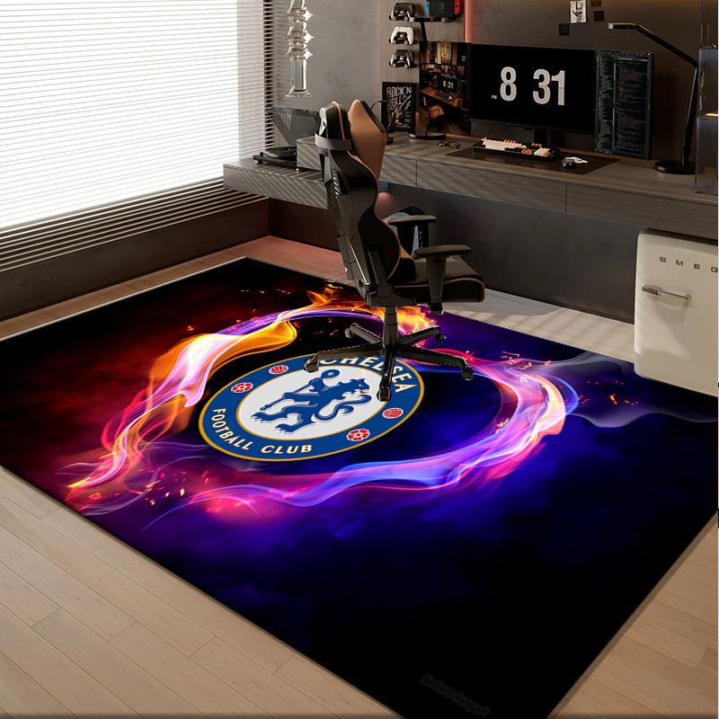 1PC Rug Chelsea Football Club Crest Carpet, Chair Rug,Area Rug for Office Bedroom Living Rooms Bedroom, Doormat Decor Christmas Fan Gifts