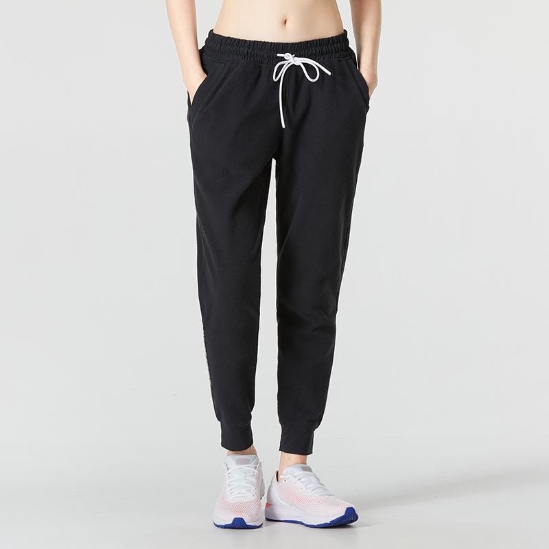 Under Armour Casual Fleece Joggers Thick Women Bottoms Black 1365775-001