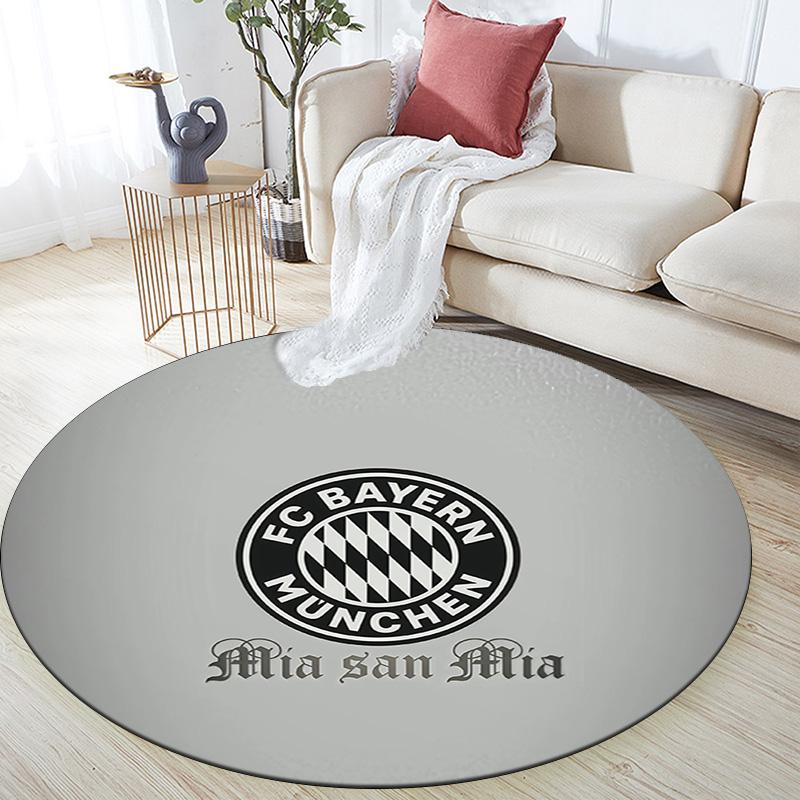 FC Bayern München Round Area Rug,Carpet Rug for Living Room Bedroom Sofa Playroom Decor,Non-slip Floor Mat