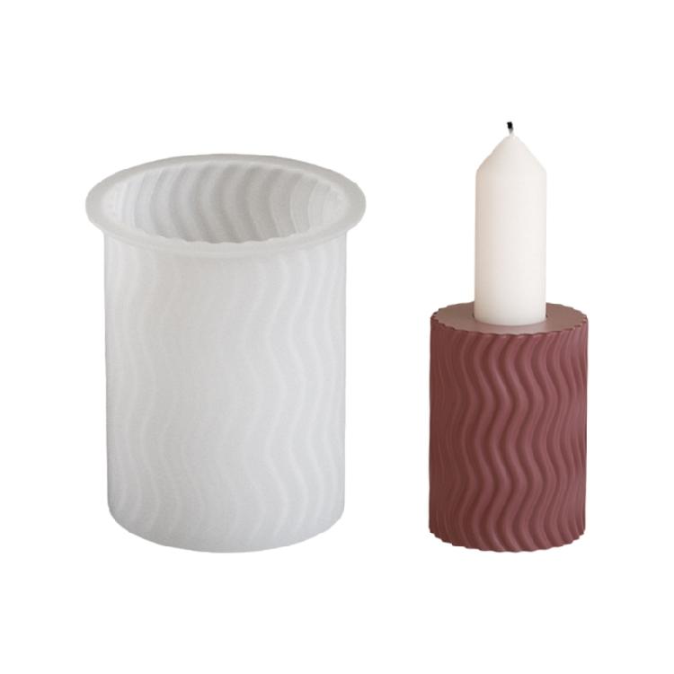 Hochwertige Silikon-Kerzenständerformen mit Streifen zum Basteln von Kerzenhaltern, ideal für Familienbastelaktivitäten