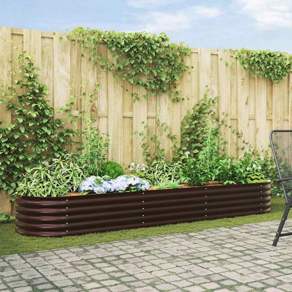 Raised Bed Brown 320 x 80 x 44 cm Steel