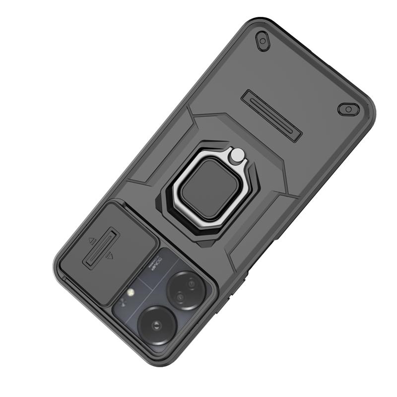 For Xiaomi Redmi 13C 4G Case Slide Camera Magnetic Holder Ring Armor Phone Case For Xiaomi Redmi 13C 13 C Redmi13C 5G Back Cover