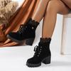 Damen High Heel Stiefeletten Herbst Winter Stiefeletten Damenmode Damenschuhe Schwarz Kurzer Stiefel Weiblich Botas De Mujer