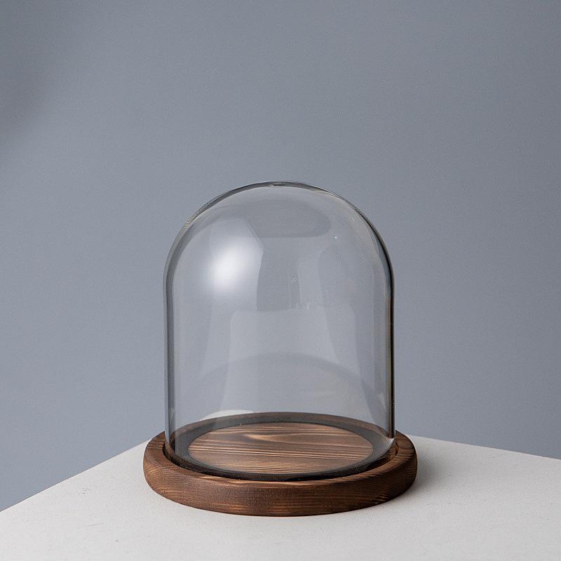 Eternal Flower Glass Dome Ornament: Doll Blind Box Figure, Anti-shedding Antique Base, Dustproof EVA Buckle