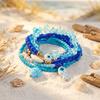 Bohemian Fish Shell Starfish Elastic Beaded Bracelet Set for Women Delicate Imitation Pearl Chain Bracelet Ocean Jewelry Gift