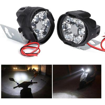 VBESTLIFE 2Pcs 12V 1.5A 8W Spotlight, Motorcycle Spotlight Spotlight Fog Lights,1200Lm High Brightness 6 LED Universal Headlamp for Motorcycles,