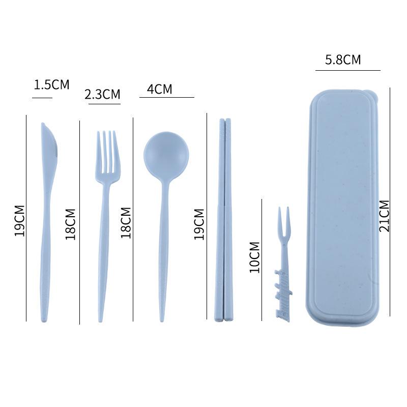 

Compact Travel Camping Waist-High Seven-Piece Cutlery Set The Seven-Piece Waist Set светло-синий