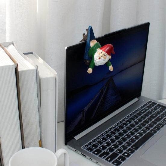 Yousheng Flowerpot Dwarf Statue Planter Hanging Gnome Figurine Resin Dwarf with Pants Hanging On Branch Ornament for Garden Fence Window Box