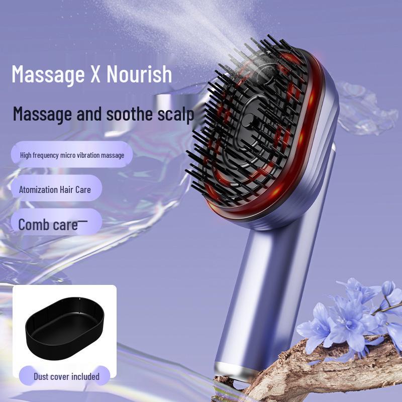 Electric Essential Oil Atomizing Head Massager Comb with Red Light Therapy