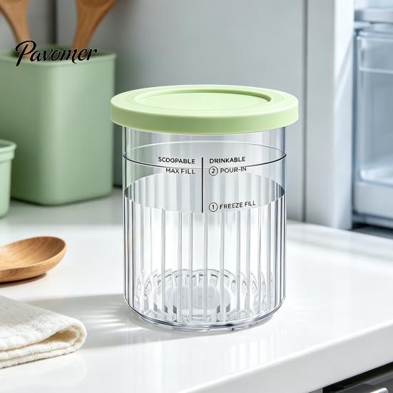 Yogurt Storage Tubs Ice Cream Pint Containers for Ninja NC500, NC500C, NC501, NC501C Series, Food Grade Kitchen Gadgets Treats Plastic Replacement Cup