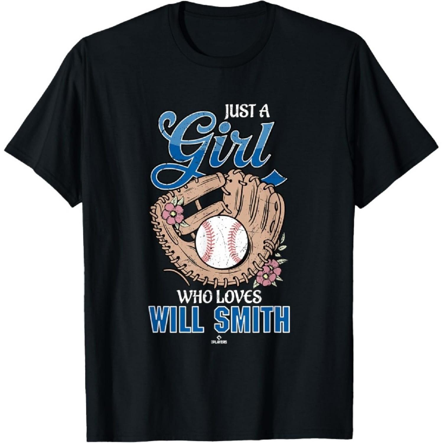 

Just a Girl Who Loves Will Smith Los Angeles Baseball MLBPA T-Shirt XXXXXL чорний