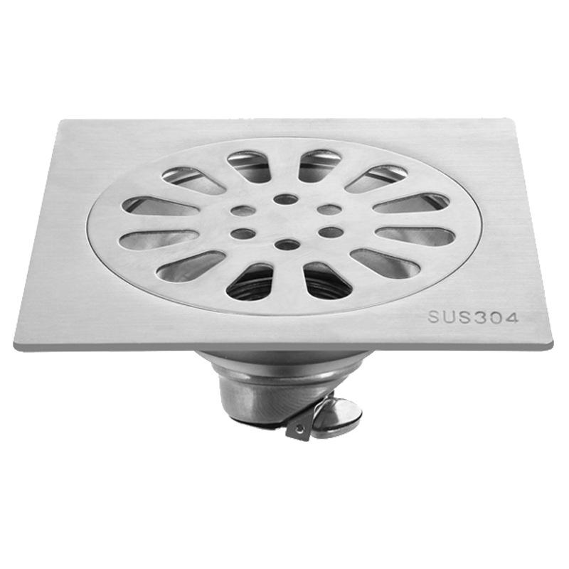 SUS304 Stainless Steel Durable Floor Drain for Kitchen Bathroom Universal Square Floor Waste (Silver,Stainless Steel) серебряный