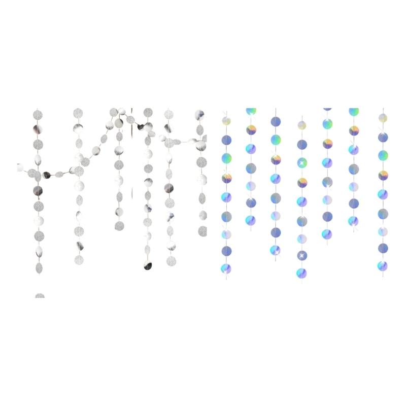 Shimmering Glitter Circle Party Decorations Garlands Bunting Banners Photo Props Durable Paper