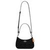 Coach Teri 24 Removable Shoulder Strap Denim And Leather Medium Shoulder Bag Women Shoulder Bag Black CDE43-SVBK