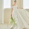 Light Temperament Wedding Dress Retro Shoulder Simple Engagement Registration Dress Travel Photography Small Bride Go Out Together