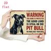 Cartello in Metallo Vintage Cane Pitbull Decorazione Guardia Arte Murale Rustica Interno Esterno