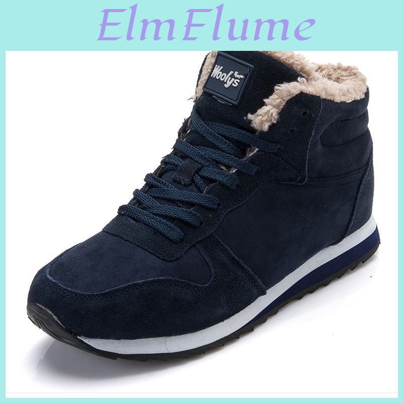 Boots Mens Winter Shoes Men Fashion Snow Boots Shoes Plus Size Winter Sneakers Ankle Men Shoes Winter Boots Black Blue Footwear