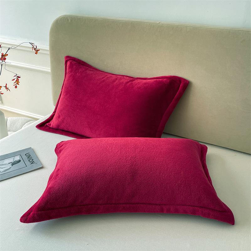 Fundas de Almohada Gruesas de Invierno de Terciopelo de Leche de Coral, 48x74, Par