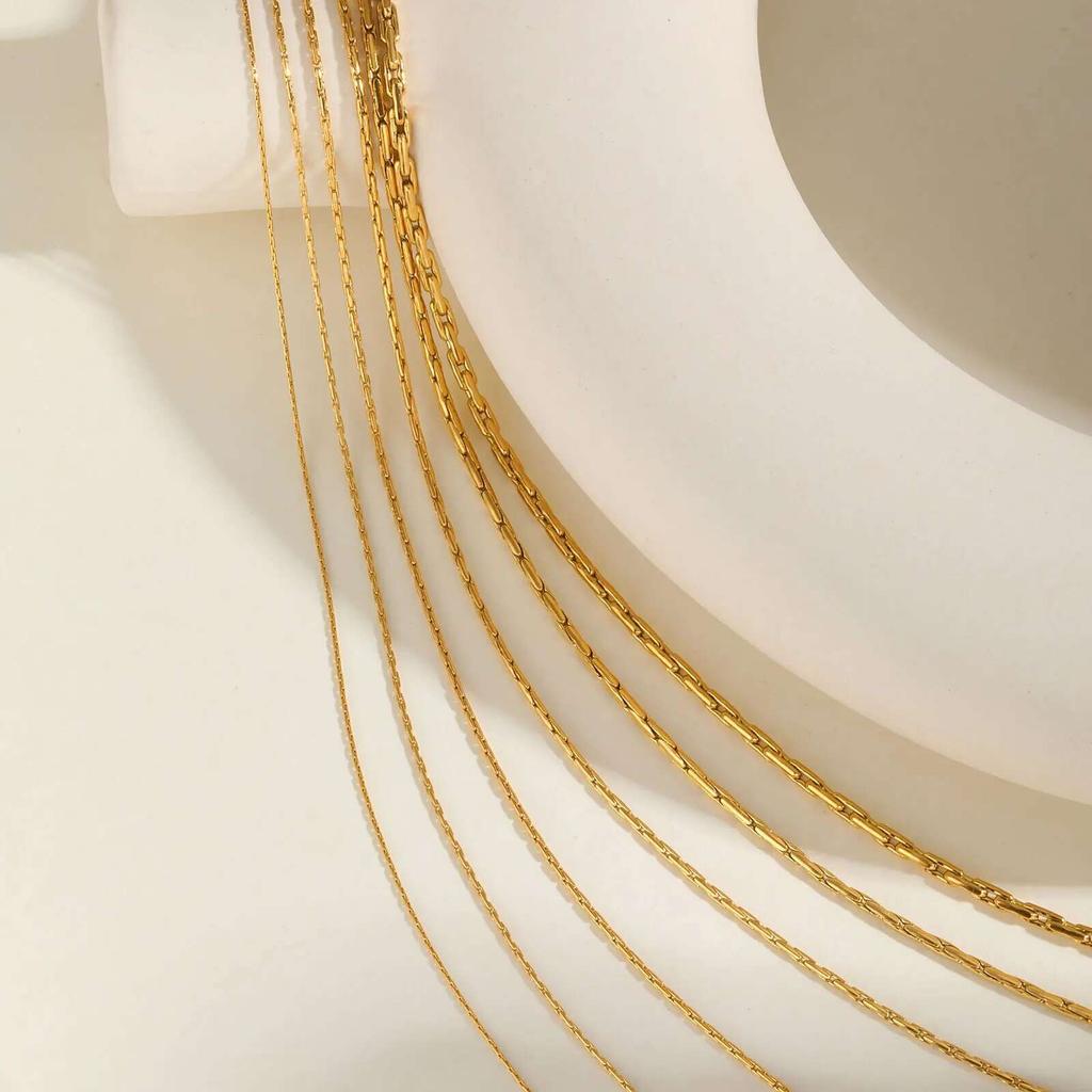 Stainless Steel Chain Necklace for Women,  0.6/0.8/1.0mm/1.8mm/2.3mm Thin Italian Choker Necklace 40cm-45cm