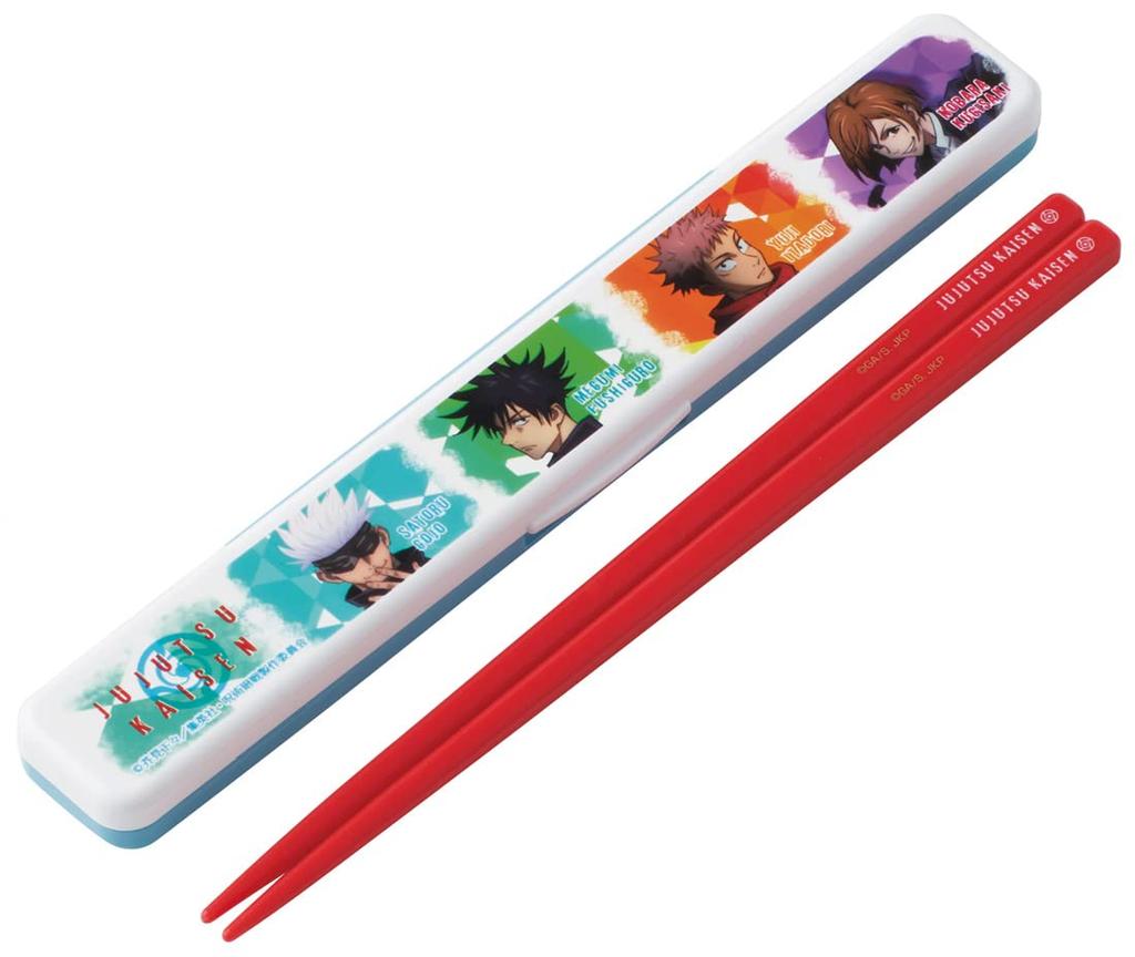 Skater Chopsticks and Chopstick Case Jujutsu Made In Set, 18cm, Antibacterial, Kaisen, Japan, ABC3AG-A