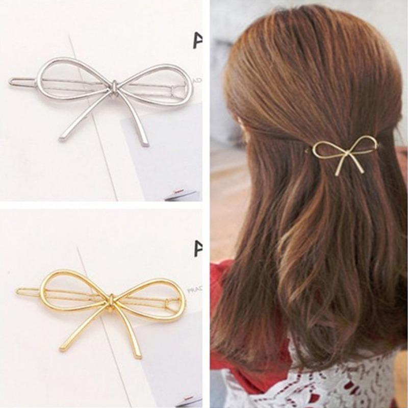 Bow Hairpin Love Pentagonal Alloy Clip Cute Hair Accessories Frog Clip Jewelry Female Bangs
